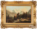 mountain landscape with travelers by John Ross Key, oil on canvas, sold Sep 2024