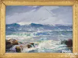 titled Surf at Ogunquit by John Prentiss Benson, oil on board, sold Sep 2024