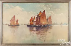 Venetian scene by H. Anthony Dyer, oil on canvas, sold Sep 2024