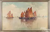 Venetian scene by H. Anthony Dyer, oil on canvas, sold Sep 2024