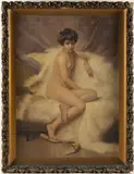 PAINTING OF A NUDE LADY by Luigi Chiarelli, oil on canvas, sold Apr 2026