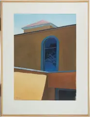ARCHITECTURAL PAINTING by Jean Mooney, oil on paper, sold Apr 2026