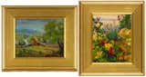 LANDSCAPE PAINTINGS, LOT OF TWO by Francine Huot, acrylic on panel, sold Apr 2026