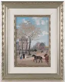 PLACE D'ITALIE PARIS STREET SCENE PAINTING by Michel Delacroix, oil on canvas, sold Apr 2026