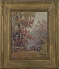 IMPRESSIONIST LANDSCAPE PAINTING by Ruth Pershing Uhler, oil on board, sold Apr 2026
