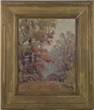 IMPRESSIONIST LANDSCAPE PAINTING by Ruth Pershing Uhler, oil on board, sold Apr 2026