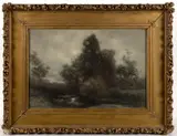 NEW YORK LANDSCAPE PAINTING by Arthur Feudel, watercolor on paper, sold Apr 2026