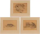 A BOOK OF CATS ETCHINGS, LOT OF THREE by Léonard-Tsuguharu Foujita, etching on paper, sold Apr 2026
