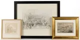 DRAWINGS, LOT OF THREE by Aaron Sopher, pen and ink on paper with a grisaille watercolor wash and graphite, sold Apr 2026