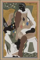 ARLEQUIN AU REPOS / , HARLEQUIN AT REST LITHOGRAPH by Gino Severini, lithograph on paper with applied gold leaf, sold Apr 2026