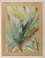 ATTRIBUTED, ABSTRACT PAINTING by Leon Berkowitz, oil on paper, sold Apr 2026