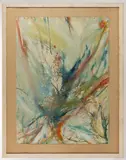 ATTRIBUTED, ABSTRACT PAINTING by Leon Berkowitz, oil on paper, sold Apr 2026