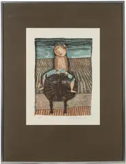 ENFANT SUR LE TAUREAU / , CHILD ON THE BULL PRINT by Graciela Rodo Boulanger, lithograph on paper, sold Apr 2026