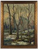 VIEW OF NEW YORK CITY CENTRAL PARK by Leon Louis Dolice, oil on canvas, sold Apr 2026