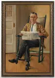 PORTRAIT OF A MAN by Jacob Greenleaf, oil on Academy board, sold Apr 2026