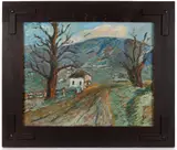 MOUNTAIN LANDSCAPE by Elias Auger, oil on canvas, sold Apr 2026