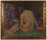 PORTRAIT OF A NUDE WOMAN by Oscar Schmidt, oil on canvas, sold Apr 2026