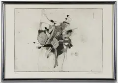 PROOF ABSTRACT ETCHING by Michele Oka Doner, pencil signed in margin. Housed in a modern frame. Circa 1970. 11, offered Apr 2026