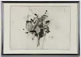 PROOF ABSTRACT ETCHING by Michele Oka Doner, pencil signed in margin. Housed in a modern frame. Circa 1970. 11, offered Apr 2026