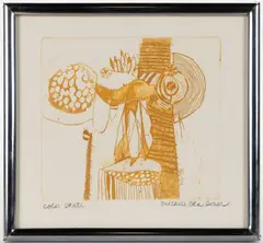 COLOR STATE ABSTRACT PRINT by Michele Oka Doner, pencil signed in margin. Housed in a modern frame. Circa 1970. 9, sold Apr 2026