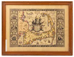 MAP OF , OLD CAPE COD by Coulton Waugh, hand-colored engraving on paper, sold Mar 2026