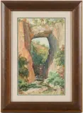 PAINTING OF NATURAL BRIDGE by Sergei and Tamara Bogdanovich, watercolor on paper, sold Mar 2026