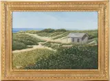 COASTAL LANDSCAPE PAINTING by Tom Mielko, oil on board, sold Mar 2026