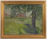 LANDSCAPE PAINTING by Herbert Hicks, oil on canvas, sold Mar 2026