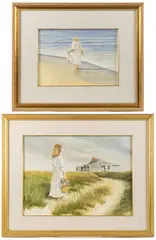 COASTAL PAINTINGS, LOT OF TWO by Tom Mielko, watercolor on paper, sold Mar 2026