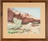 NATIVE AMERICAN WOMEN WEAVING WATERCOLOR PAINTING by Redwing Nez, watercolor on paper, sold Mar 2026