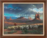 NATIVE AMERICAN SHEPHERDESS PAINTING by Redwing Nez, oil on canvas, sold Mar 2026