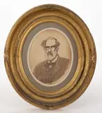 FOLK ART PORTRAIT OF ROBERT E. LEE by Robert Nelson III, watercolor and pencil on paper, sold Nov 2025