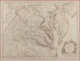 MAP OF VIRGINIA AND MARYLAND by Robert de Vaugondy, hand-colored engraving on laid paper, sold Nov 2025