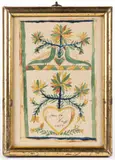 Untitled by Pennsylvania Folk Art Bookplate, watercolor and ink on paper, sold Nov 2025