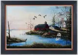 COASTAL LANDSCAPE PAINTING by Mary Ann Vessey, oil / acrylic on board, sold Nov 2025