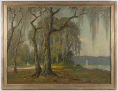 COASTAL GEORGIA LANDSCAPE PAINTING by Eliot Candee Clark, oil on canvas, sold Nov 2025