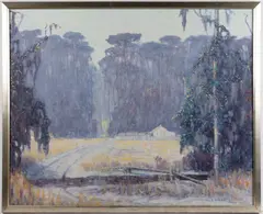 GEORGIA LANDSCAPE PAINTING by William Posey Silva, oil on canvas, sold Nov 2025