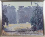 GEORGIA LANDSCAPE PAINTING by William Posey Silva, oil on canvas, sold Nov 2025
