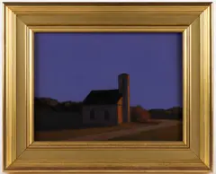 CAPE COD, MASSACHUSETTS COASTAL LANDSCAPE WITH CHURCH by Robert Cardinal, oil on canvas, sold Nov 2025