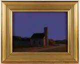 CAPE COD, MASSACHUSETTS COASTAL LANDSCAPE WITH CHURCH by Robert Cardinal, oil on canvas, sold Nov 2025