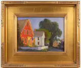 PROVINCETOWN, MASSACHUSETTS STREET SCENE by Steve Kennedy, oil on canvas, sold Nov 2025