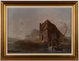 LANDSCAPE WITH MILL by John James Mylchreest, oil on canvas, sold Nov 2025