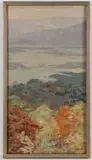 AUTUMN MIST LANDSCAPE PAINTING by Hilda Deshazo, oil on canvas, sold Nov 2025