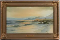 NEW ENGLAND COASTAL LANDSCAPE by George Howell Gay, watercolor on paper, sold Nov 2025