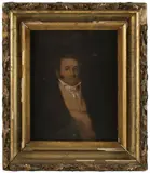 PORTRAIT OF DR. WAYT, PHILADELPHIA, PENNSYLVANIA by Hugh Bridport, watercolor on paper laid to panel, sold Nov 2025