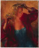 Rachel Doing Her Hair by Clara Klinghoffer, oil on canvas, sold Jun 2020