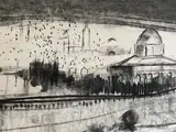 Untitled (Dome of the rock) by Benoît Gilsoul, charcoal on paper, sold Jun 2020