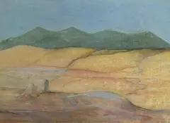 Untitled (Landscape I) by Benoît Gilsoul, pastel on paper, sold Jun 2020