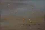 Bathers by Robert R. Bliss, 1959, oil on masonite, sold Jun 2020
