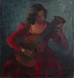 Portrait of Suzanne by Clara Klinghoffer, 1949, oil on canvas, sold Jun 2020